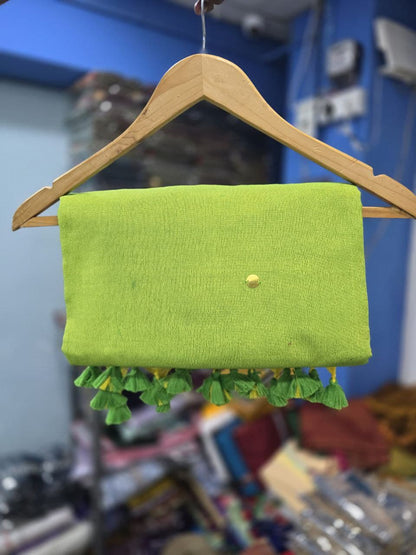 Divya Khadi Cotton Handloom Saree with Mirror Work and Embroidery Designer Blouse