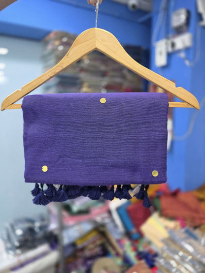 Divya Khadi Cotton Handloom Saree with Mirror Work and Embroidery Designer Blouse