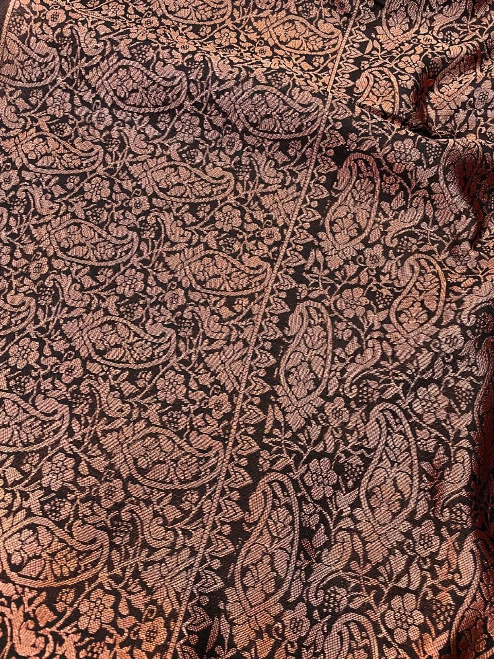 Elegant Black Queen Soft Lichi Silk Saree with Jacquard Border & Rich Blouse